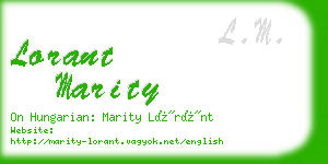 lorant marity business card